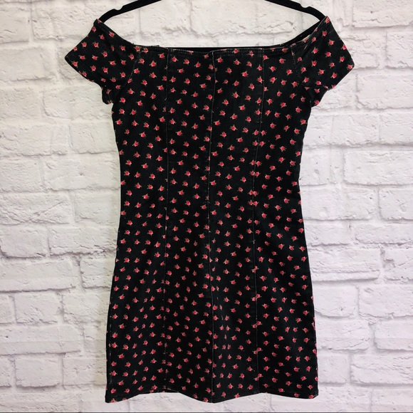 Mini Floral Button Down Mini Denim Dress - Picture 2 of 8